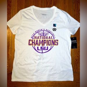 NWT- Captivating 2023 LSU Women’s Basketball National Champions White Shirt!
